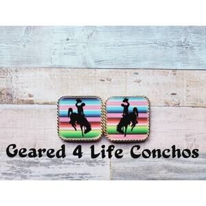 Bronc rider concho, custom concho, slide, western accessories,  unique concho